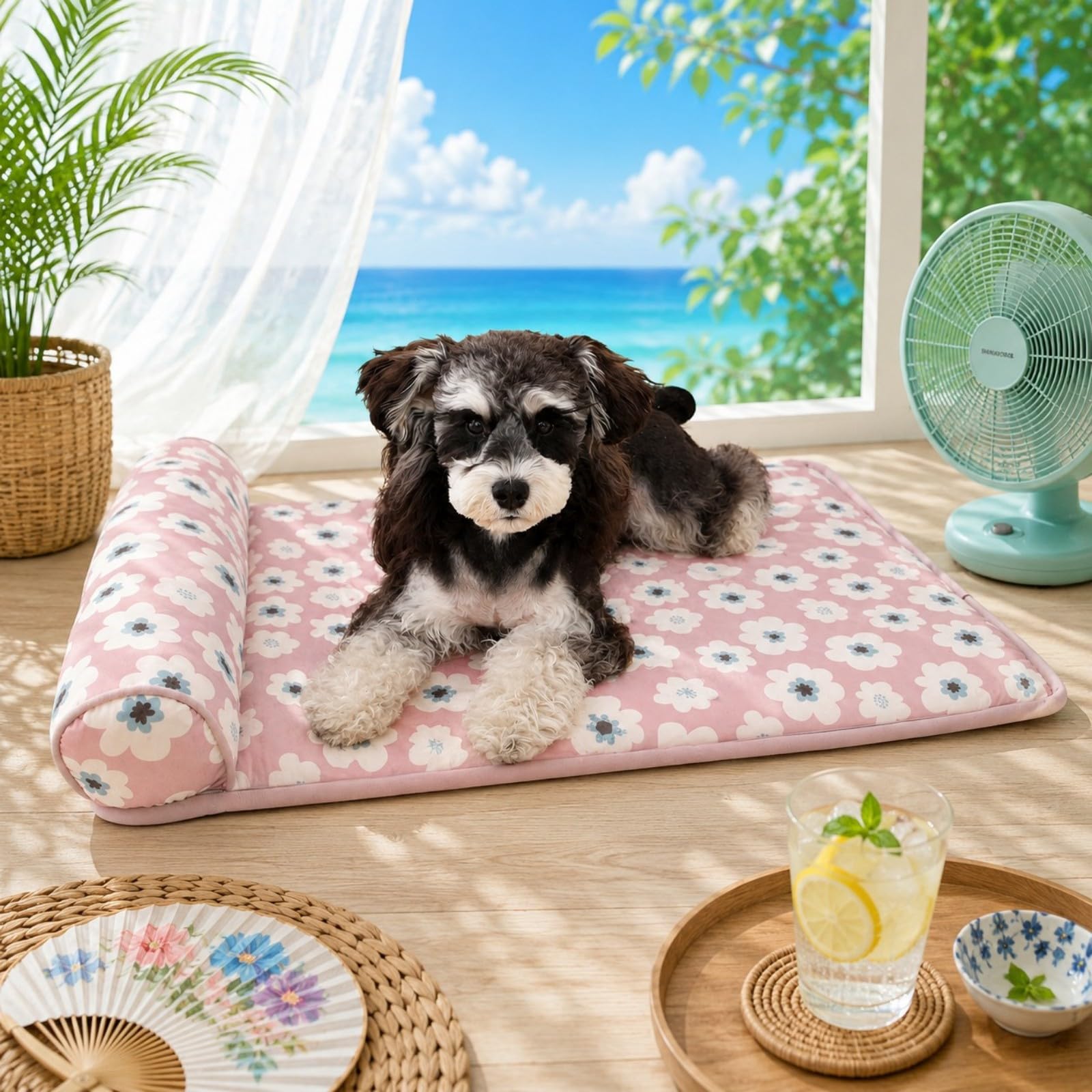 Amazon | Peto-Raifu ペットマット 猫 犬用 枕付きマット 接触冷感